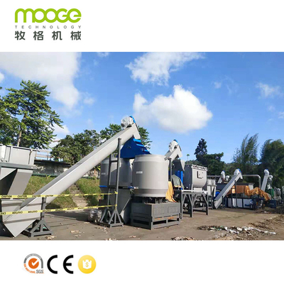 120kw 50hz Plastic Recycling Washing Line , 1500kg/H PET Washing Line